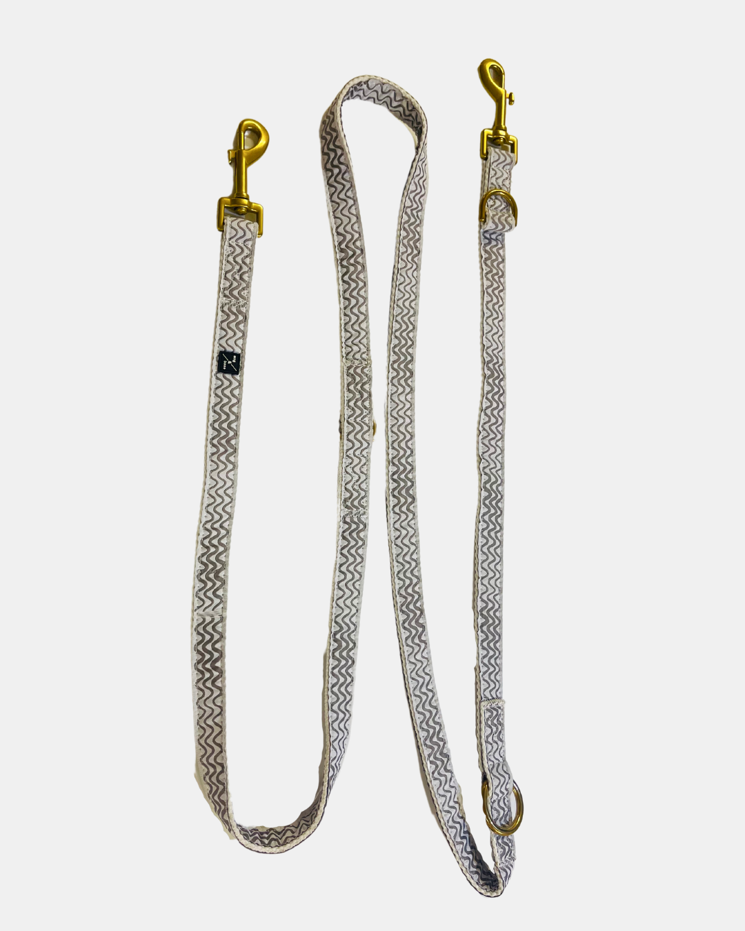 Hemp Dog Lead - Multi Function with Leather & Brass Fittings - Mocha Wave