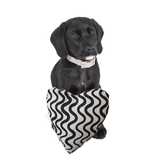 Toy - Heart Shaped, soft - Black Wave Print