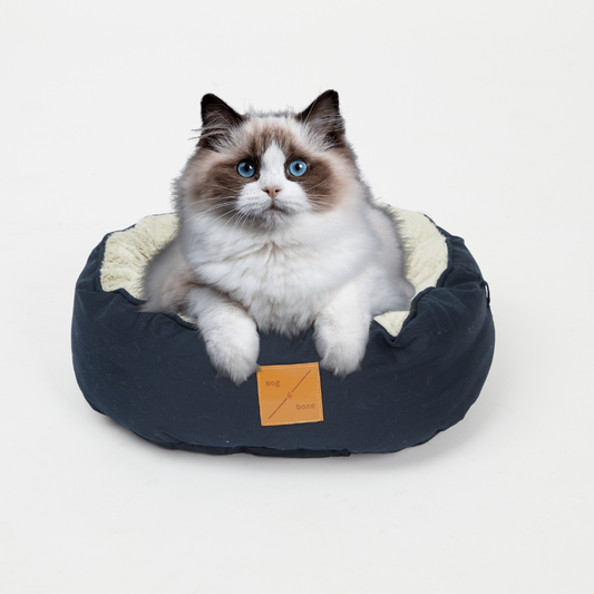 Cat Bed - Reversible- Navy