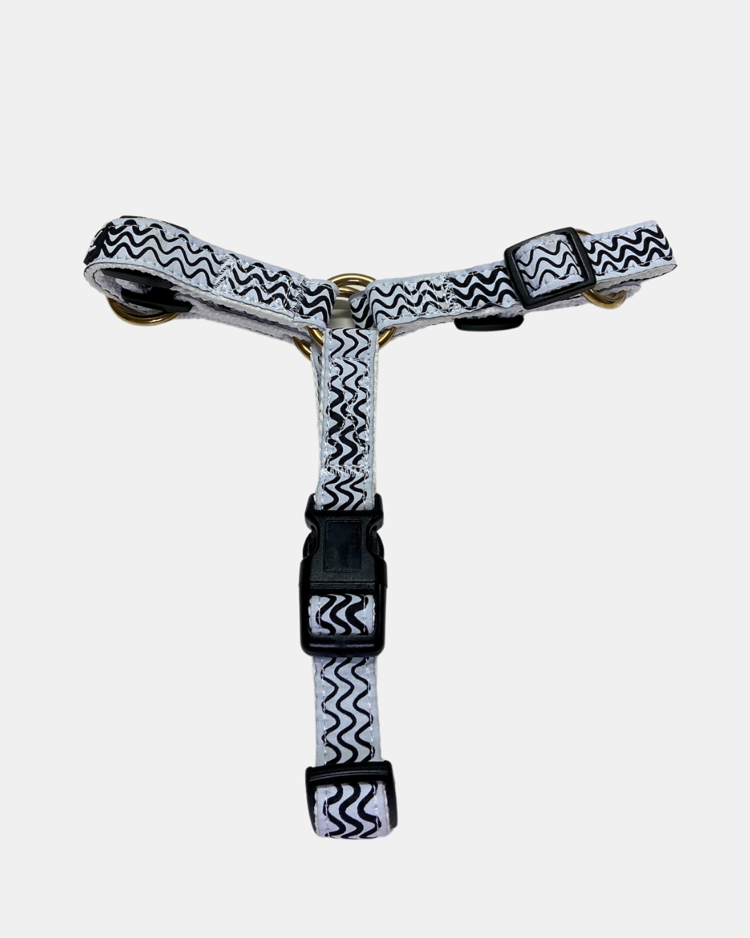 Hemp Dog Harness - Black Wave Print