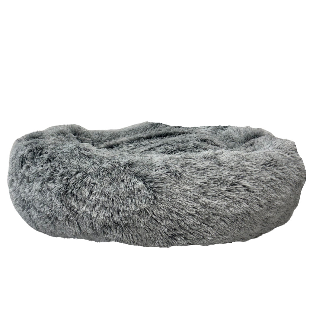 Anti-anxiety Soothing Circular Dog Bed - Soft Gray