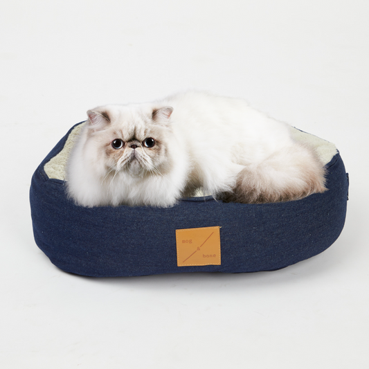 Cat Bed - Reversible - Blue Denim