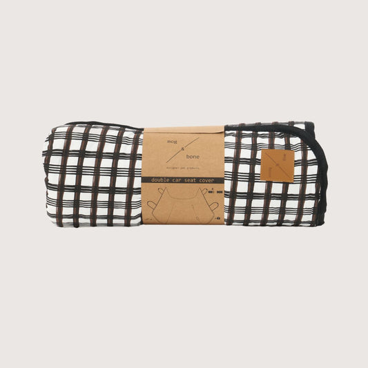 Dog Car Seat Cover - Cocoa/ Black Plaid Print
