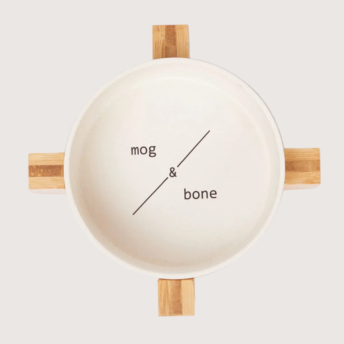 Bamboo Cat Bowl - Single with Stand - Natural