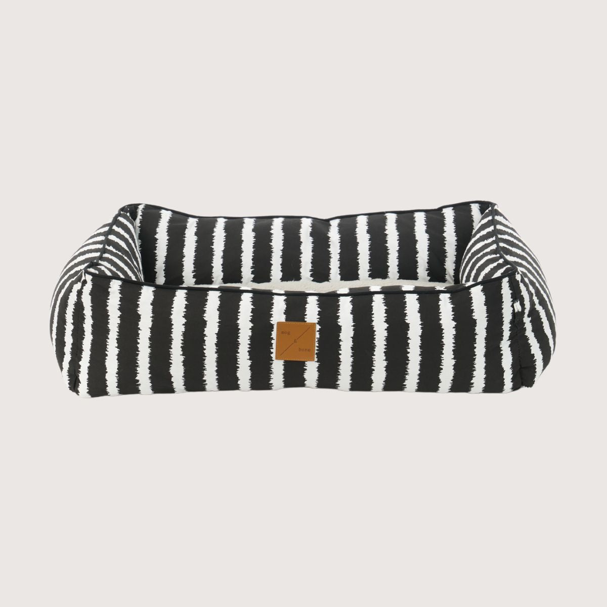 Bolster Dog Bed - Black Artisan Print