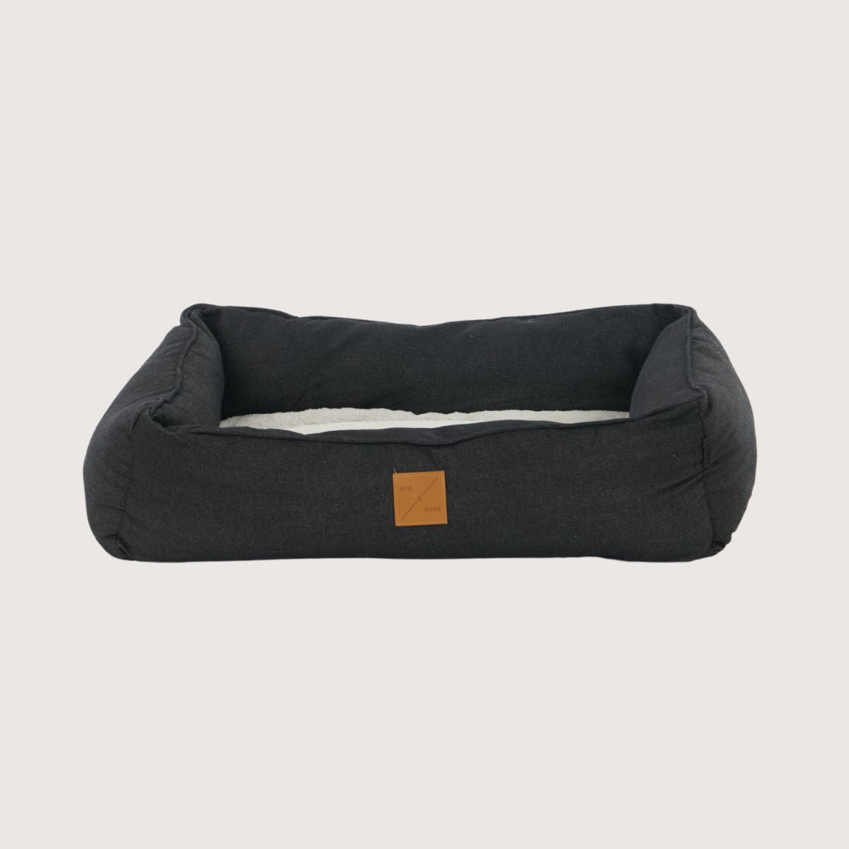 Bolster Dog Bed - Black Denim