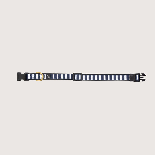 Neoprene Dog Collar - Navy Hamptons Stripe