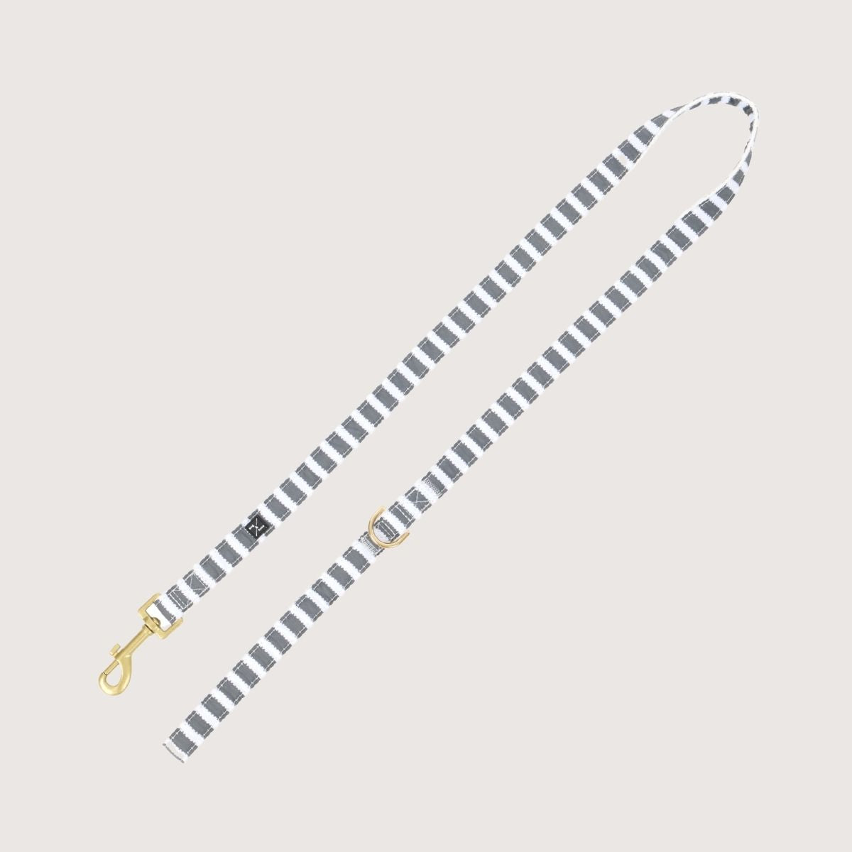 Hemp Dog Lead - Charcoal Hamptons Stripe Print