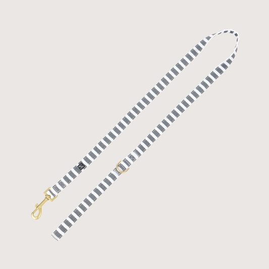 Hemp Dog Lead - Charcoal Hamptons Stripe Print