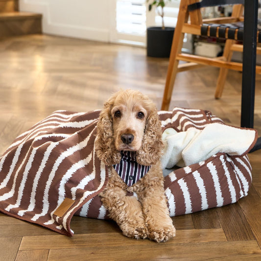 Pet Blanket with Fleece - Cocoa Artisan Print