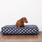 Cushion Dog Bed - Navy Cross Print