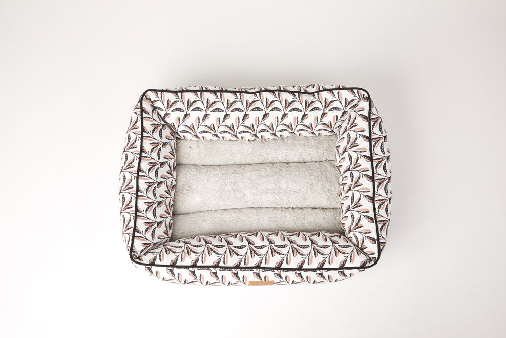 Bolster Dog Bed - Shadow Quartz Print