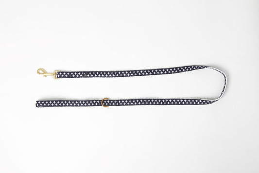 Hemp Dog Lead - Navy Cross Print