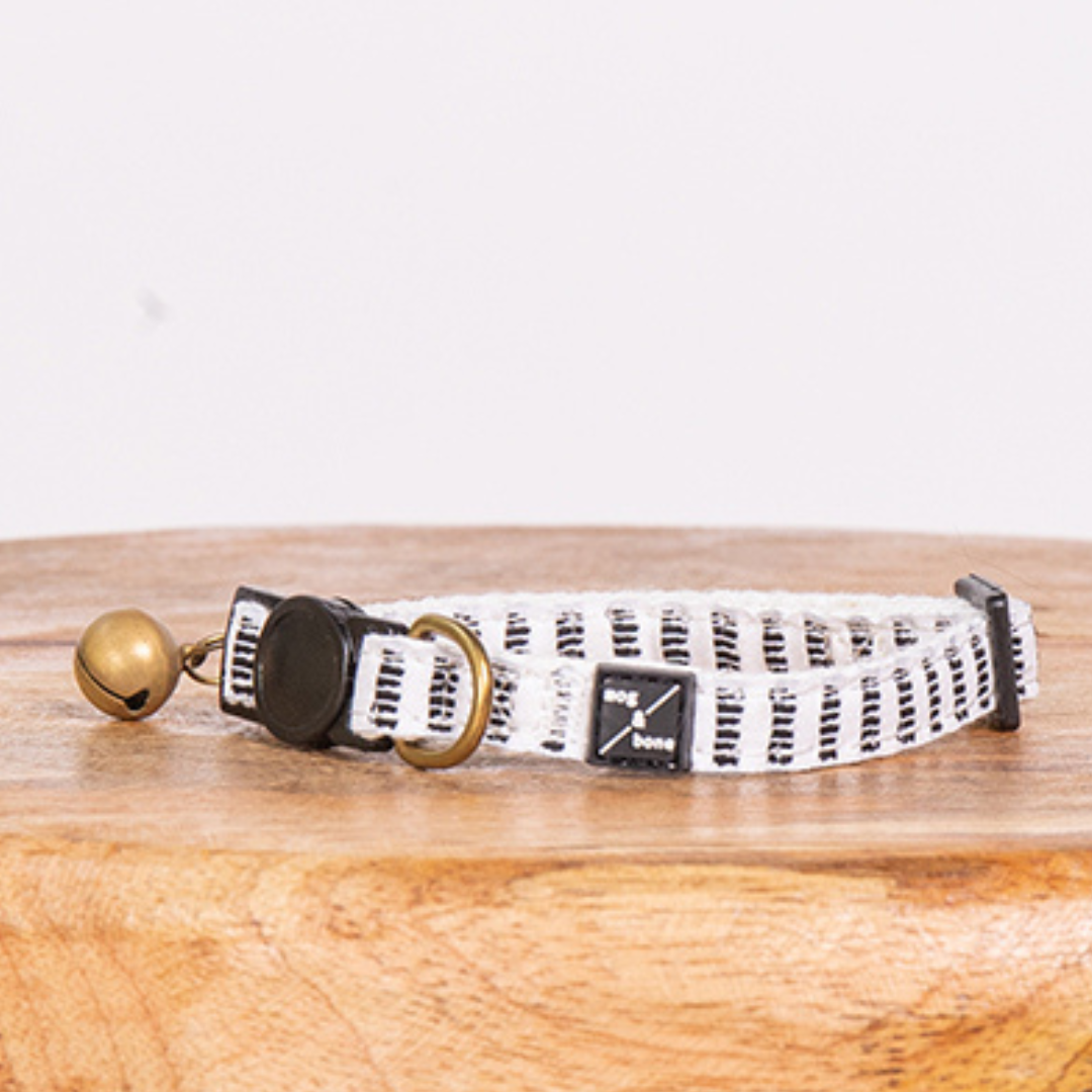 Cat Collar - Neoprene - Black Mosaic Print