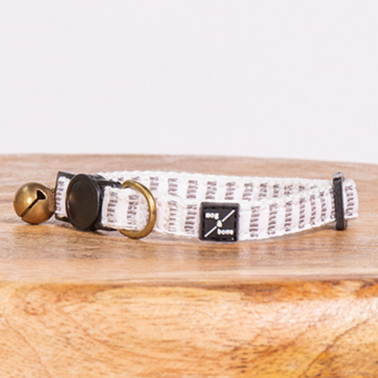 Cat Collar - Hemp -  Latte Mosaic Print