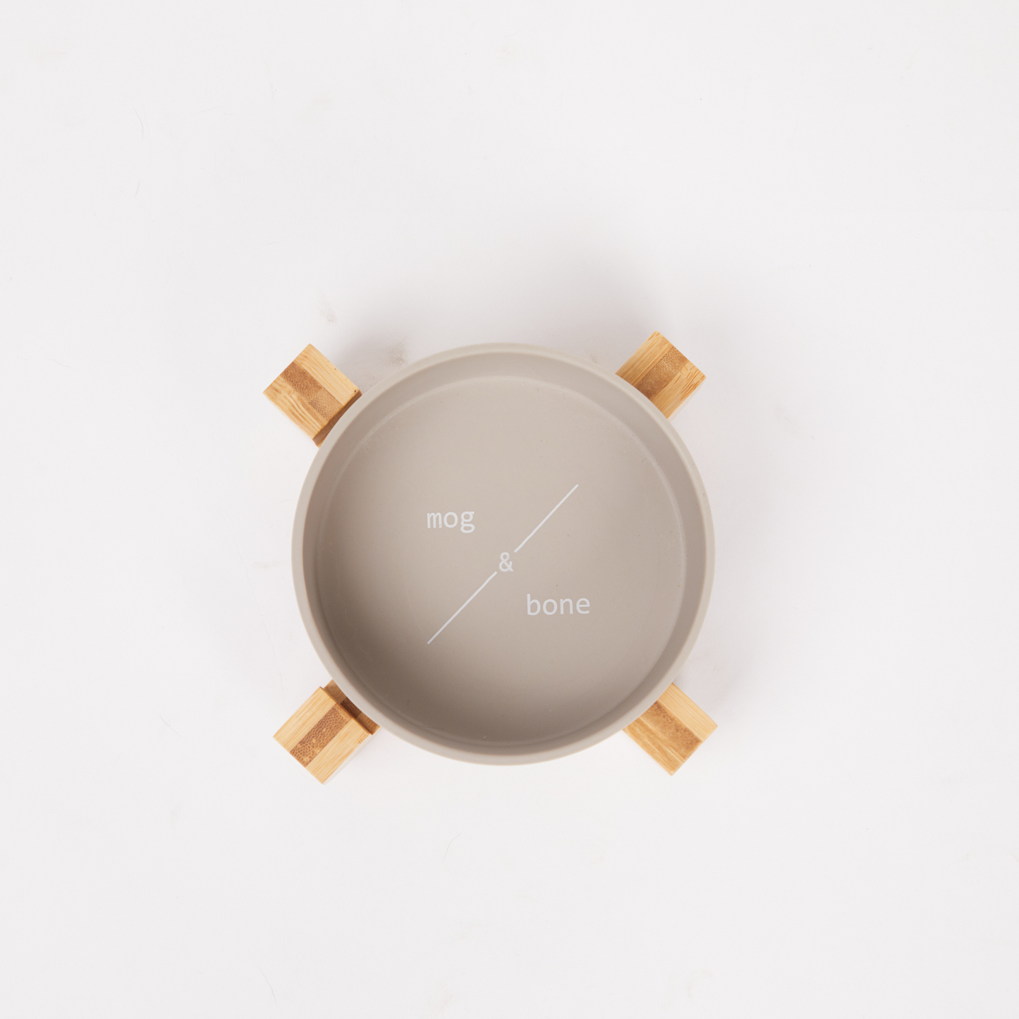 Bamboo Cat Bowl - Single with Stand - Mocha