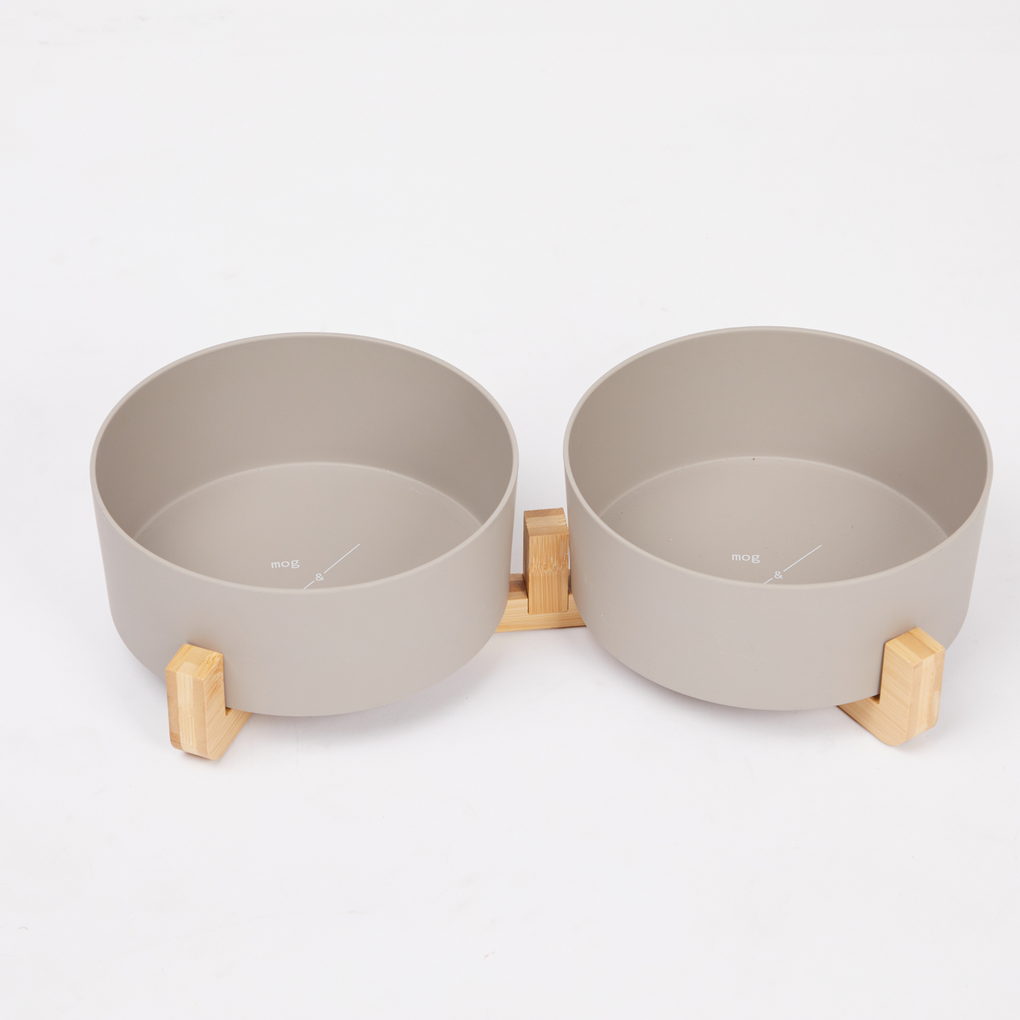 Bamboo Dog Bowls - Double with Stand - Mocha