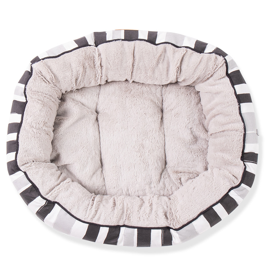 Mog & Bone Pet Products 4 Seasons Reversible Circular Dog Bed - Pebble Black Brush Stroke Print