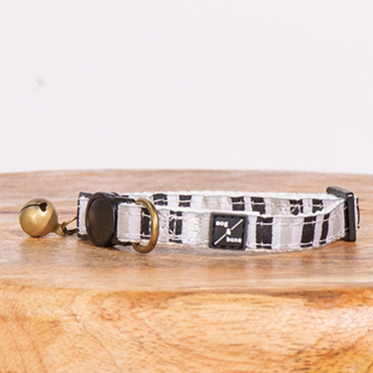 Cat Collar - Hemp - Pebble Black Brush Stroke Print