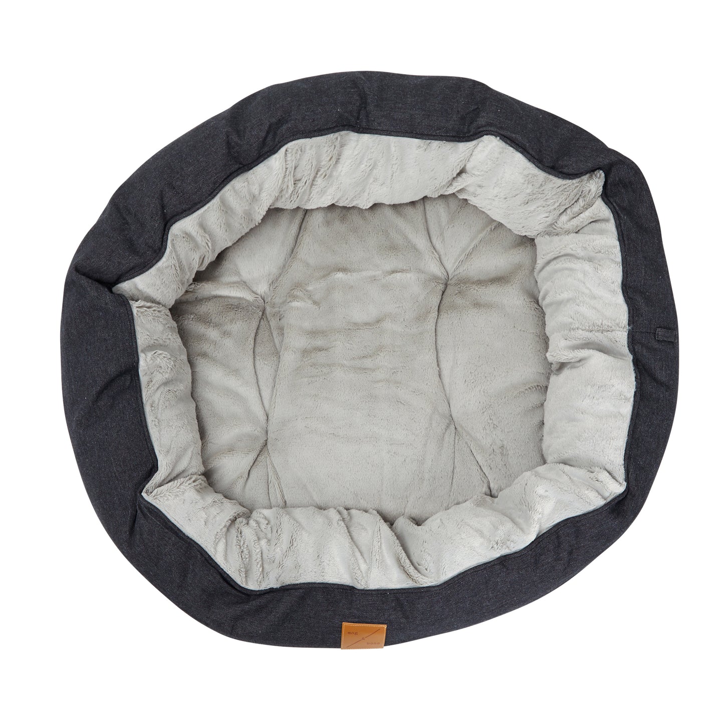 Mog & Bone 4 Seasons Reversible Circular Dog Bed - Black Denim