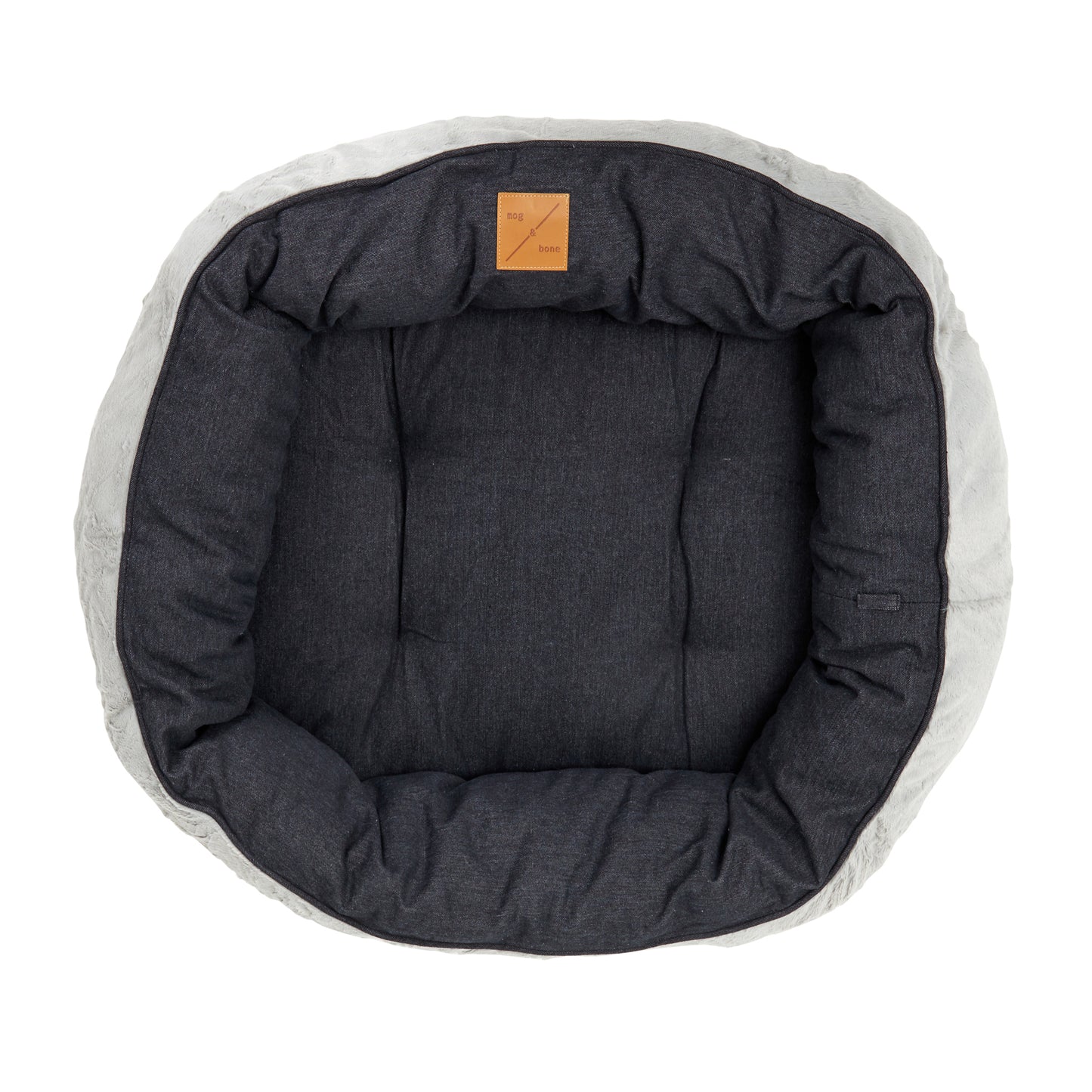 Mog & Bone 4 Seasons Reversible Circular Dog Bed - Black Denim