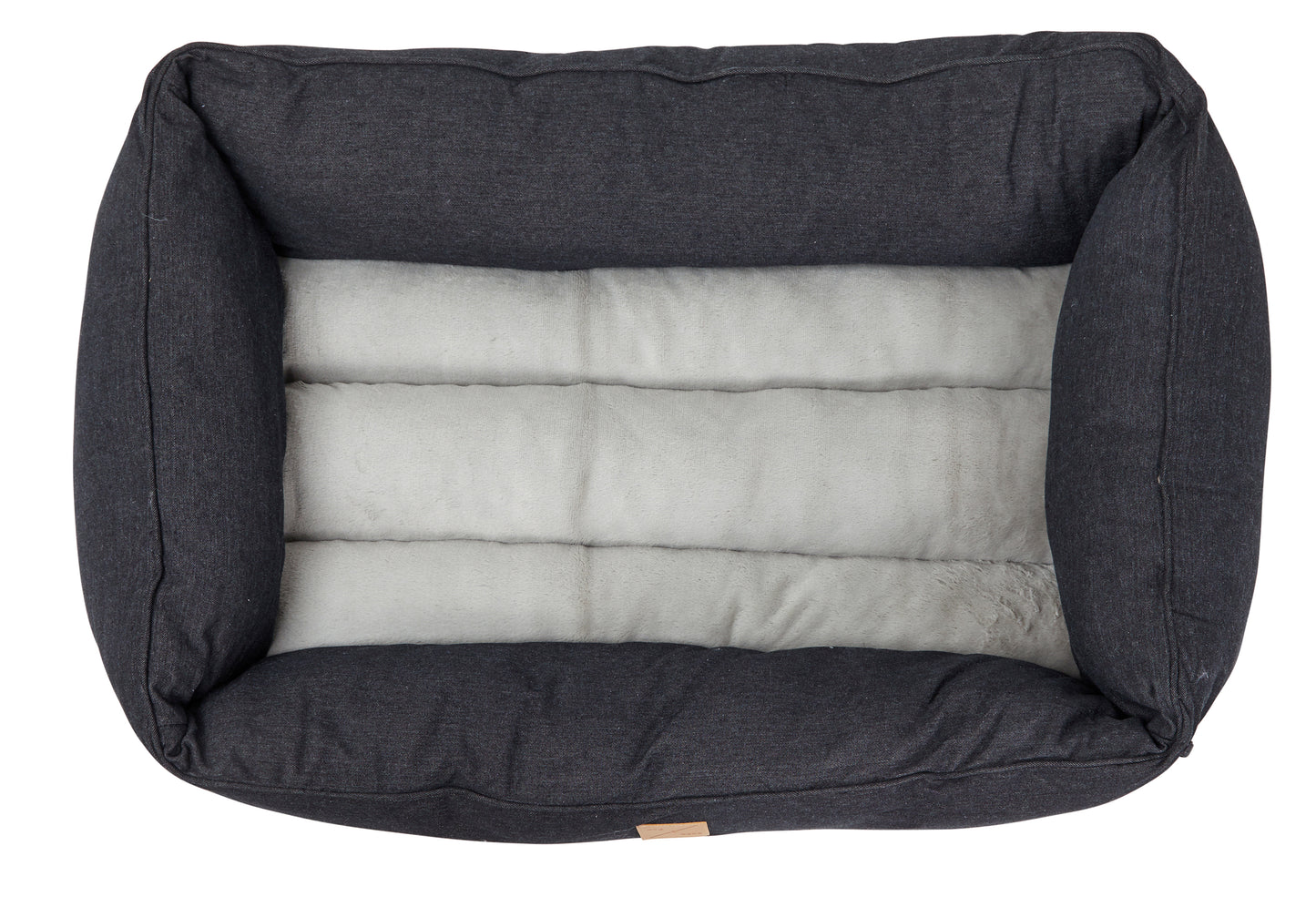 Mog & Bone Bolster Dog Bed - Black Denim