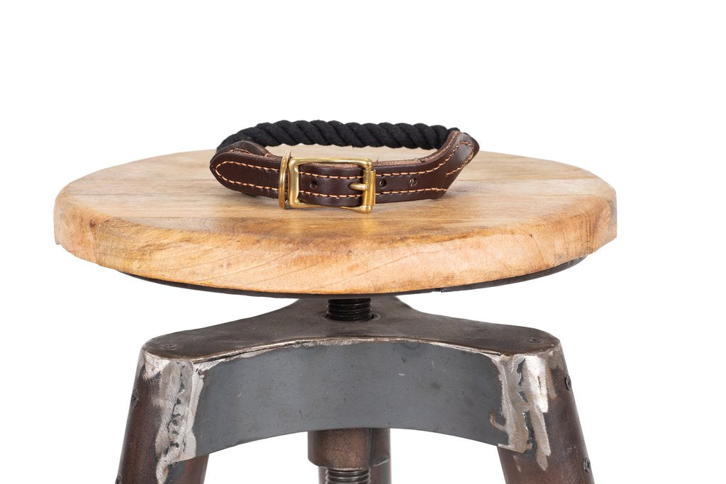 Rope Dog Collar - Black