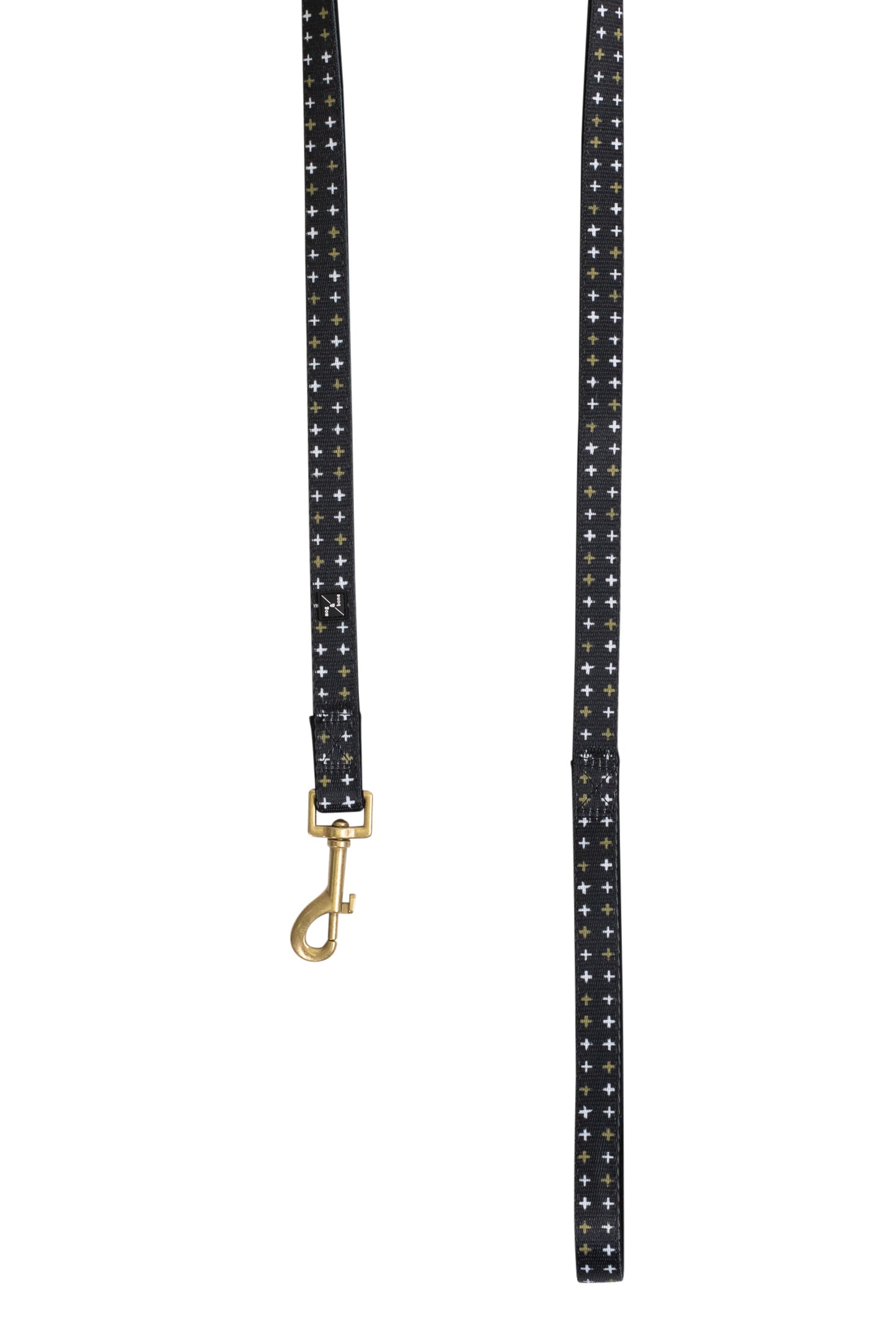 Neoprene Dog Lead - Black Metallic Cross Print