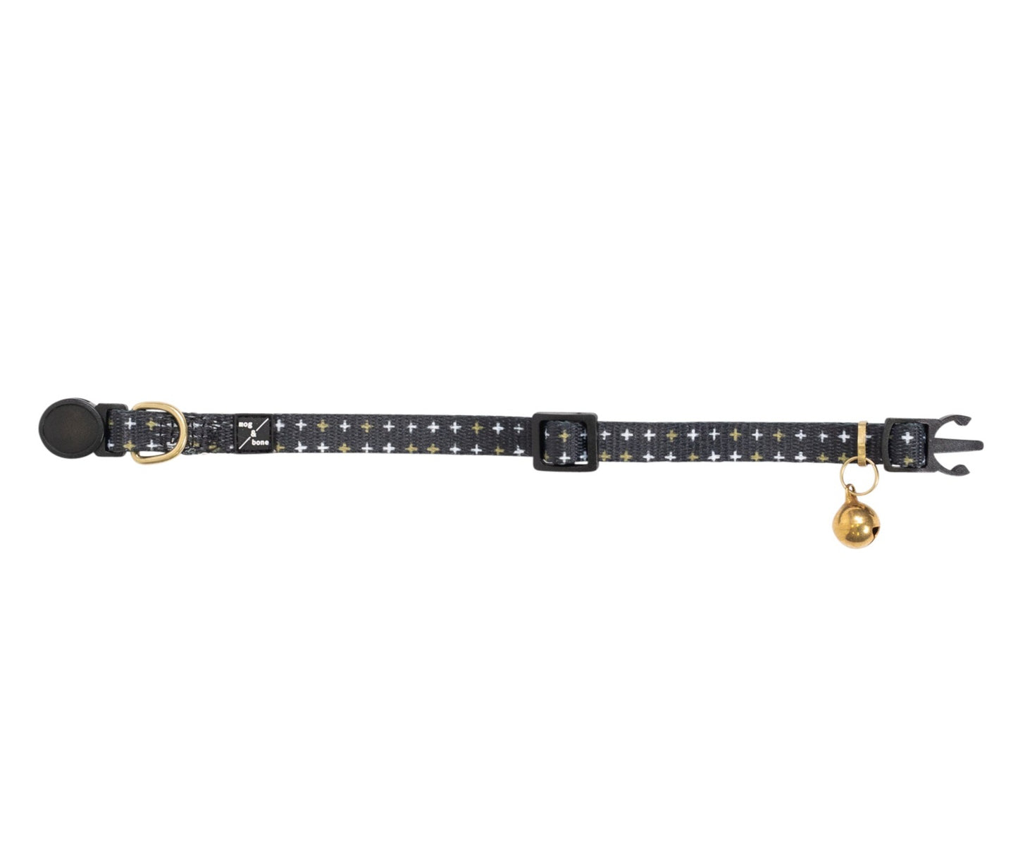 Mog & Bone Cat Collar - Black Metallic Cross Print