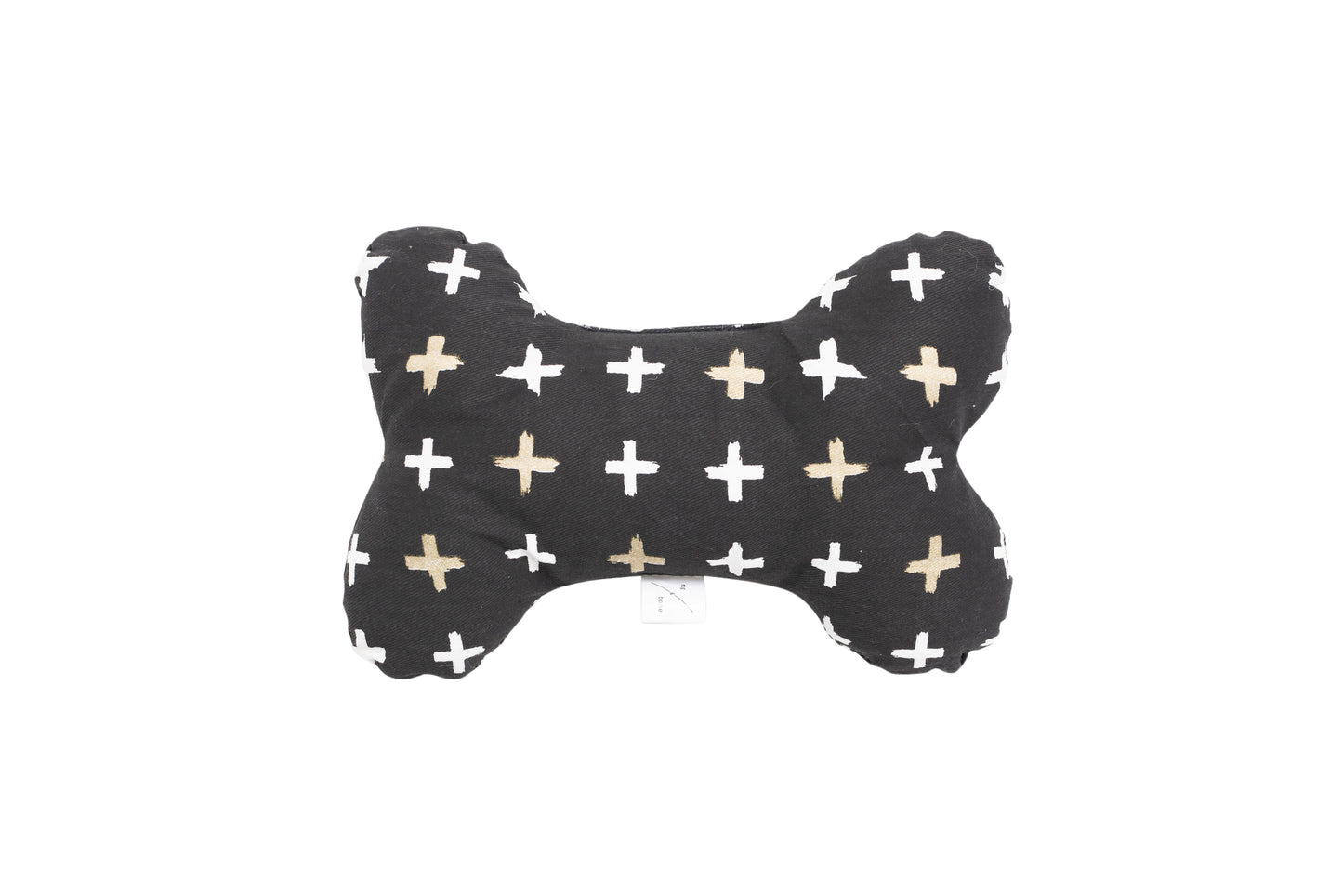 Toy - Bone Shape, soft - Black Metallic Cross Print