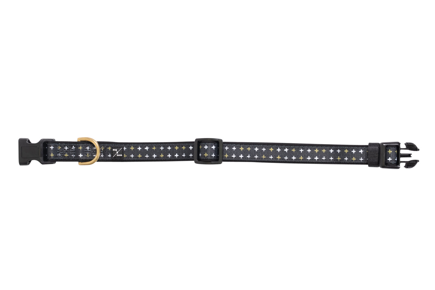 Neoprene Dog Collar - Black Metallic Cross Print