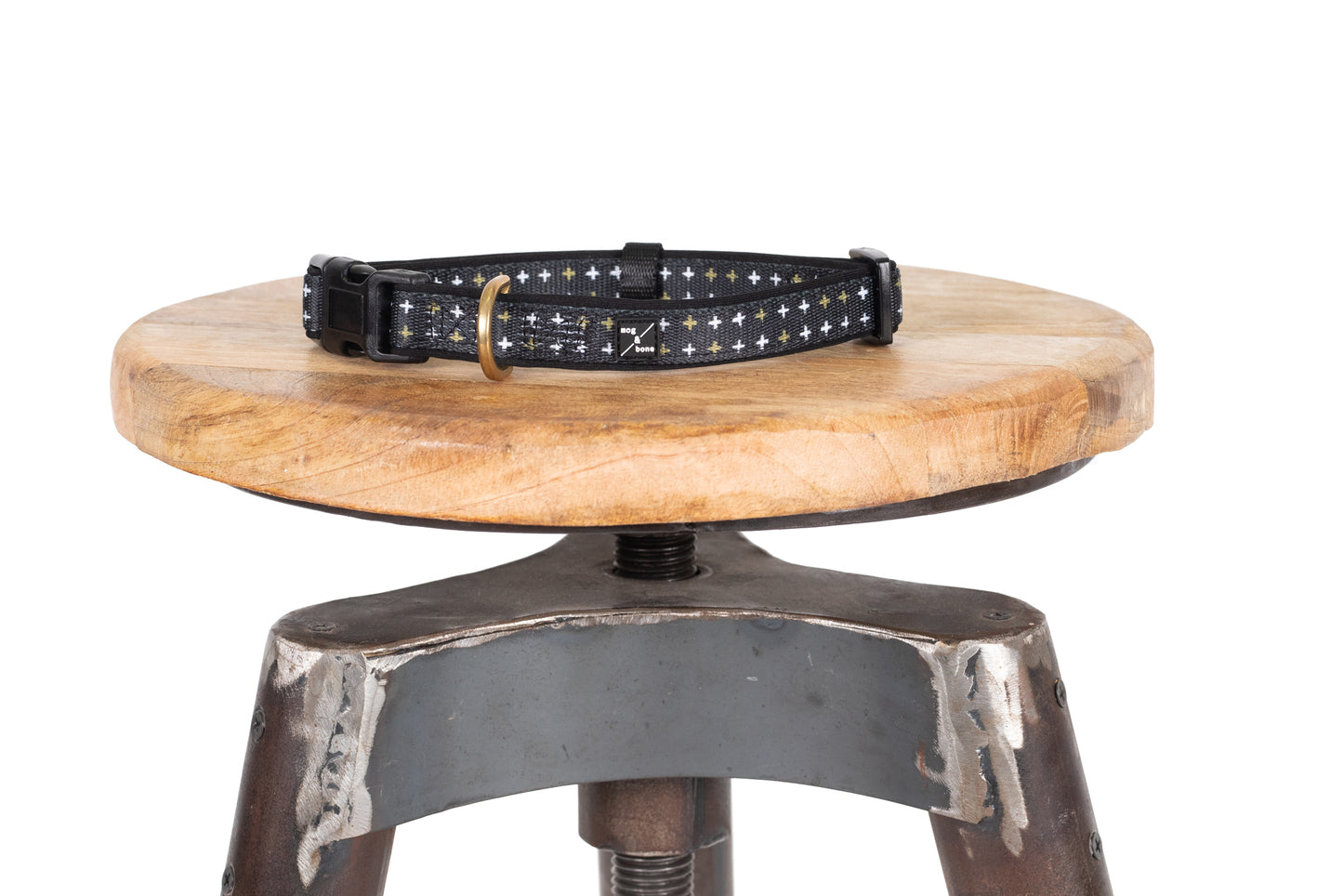 Neoprene Dog Collar - Black Metallic Cross Print
