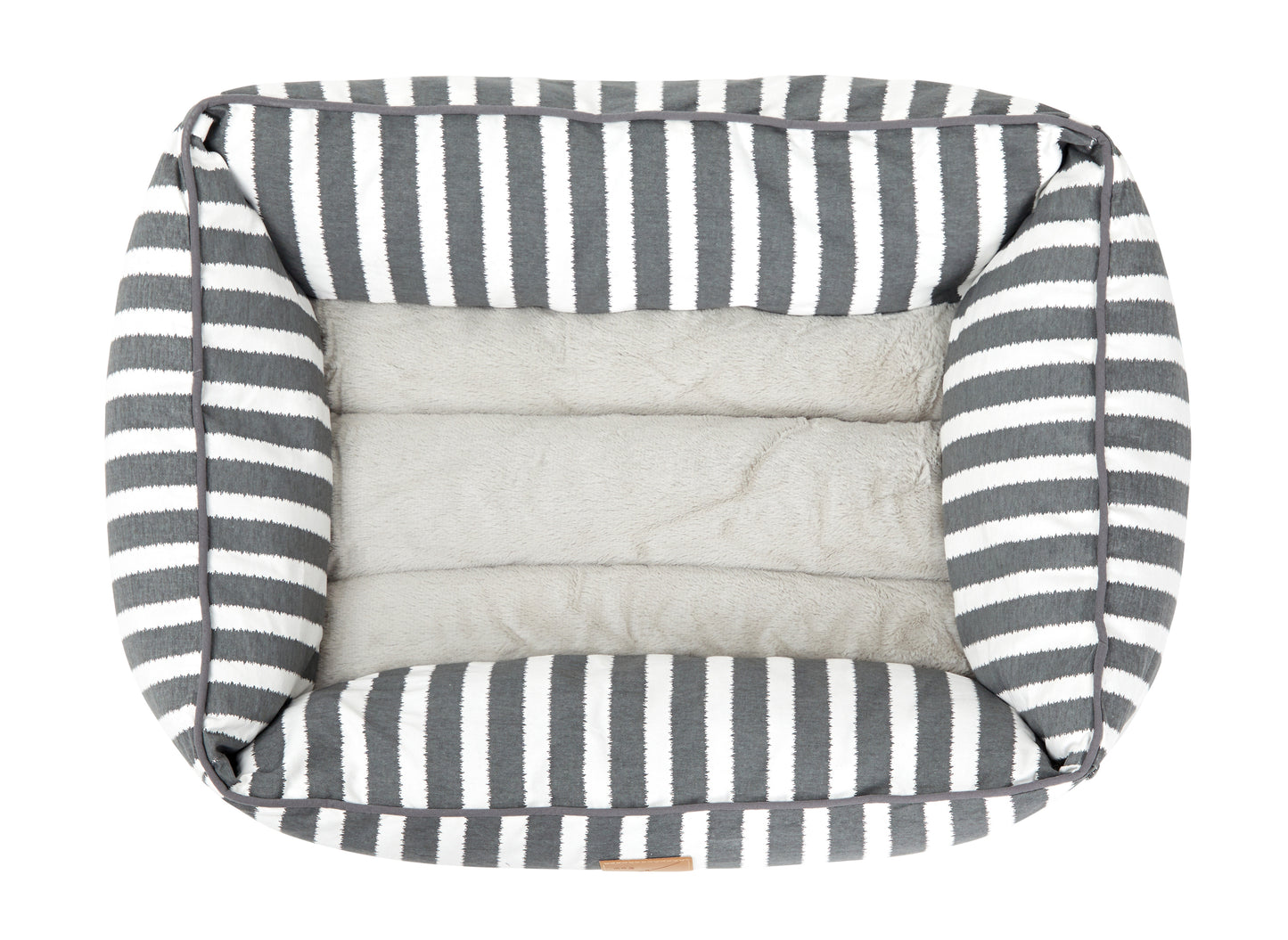 Mog & Bone Pet Products Bolster Dog Bed - Charcoal Hampton Stripe