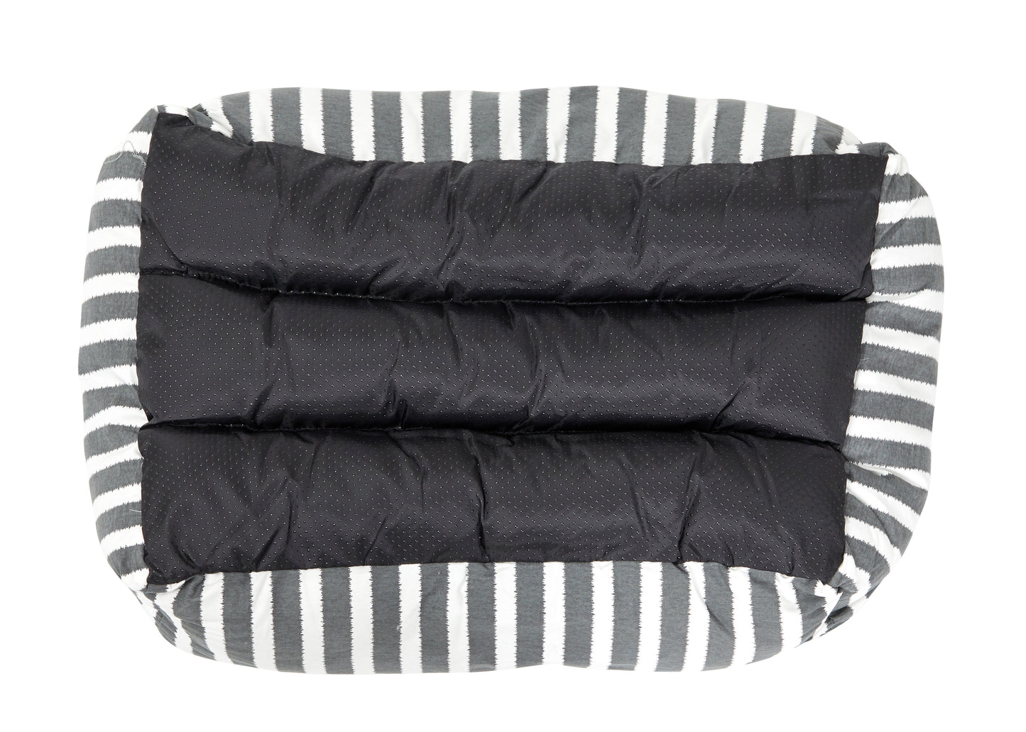 Mog & Bone Pet Products Bolster Dog Bed - Charcoal Hampton Stripe