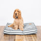 Mog and Bone Classic Cushion Designer Dog Bed - Charcoal Hampton Stripe Print