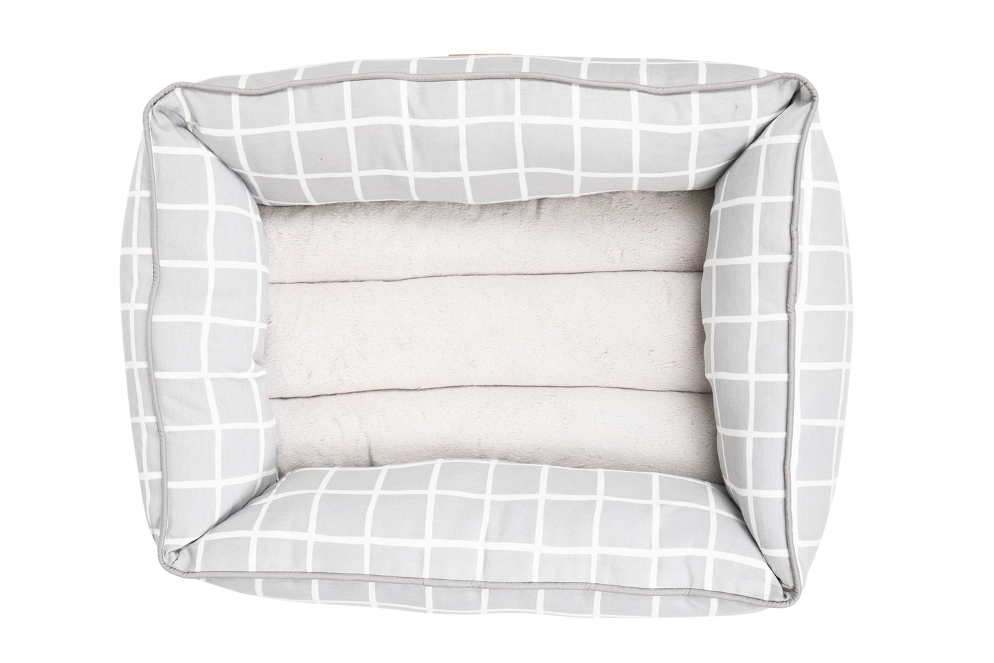 Mog & Bone Pet Products Bolster Dog Bed  - Grey Check Print