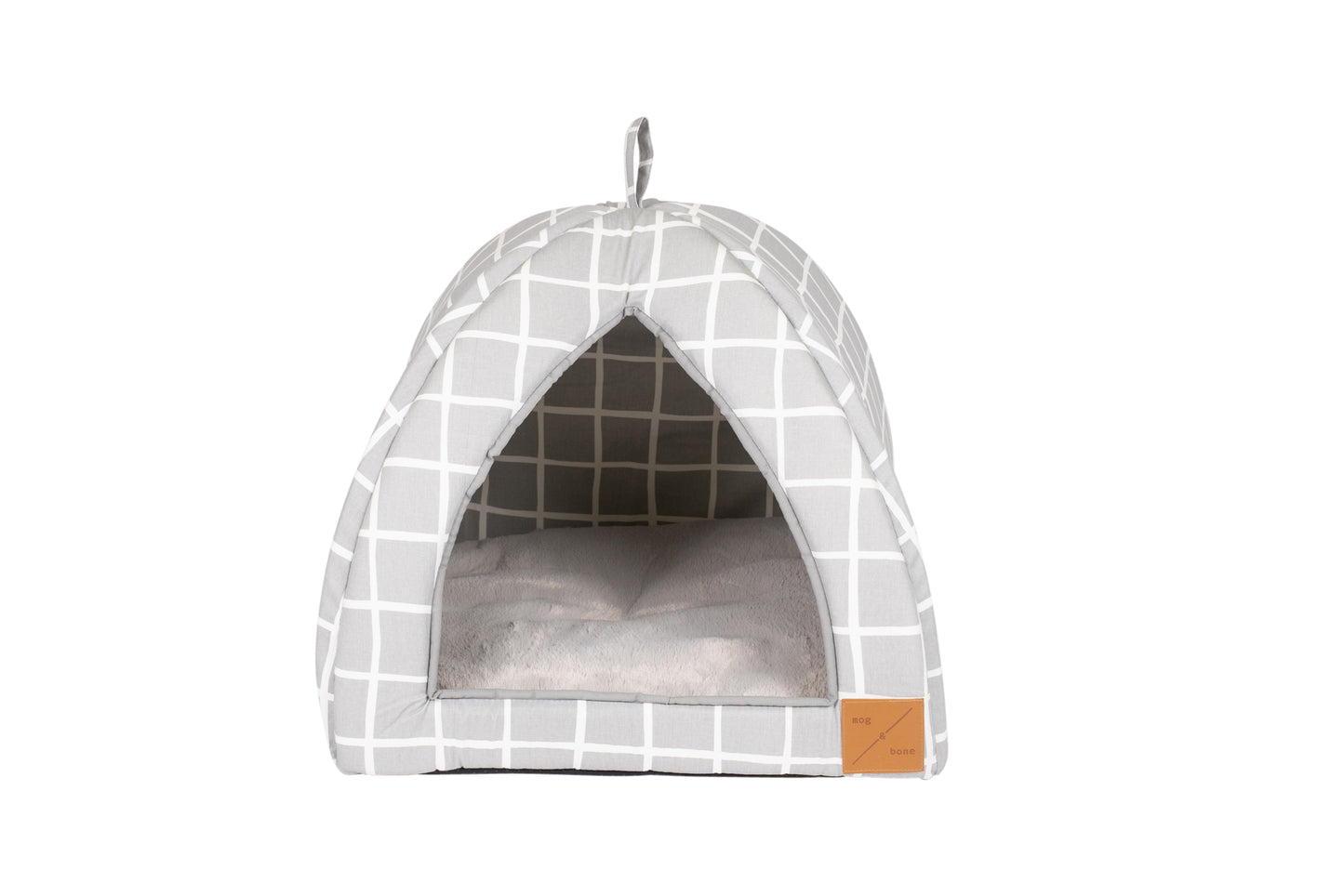 Mog and Bone Cat Bed Cat Igloo - Grey Check Print