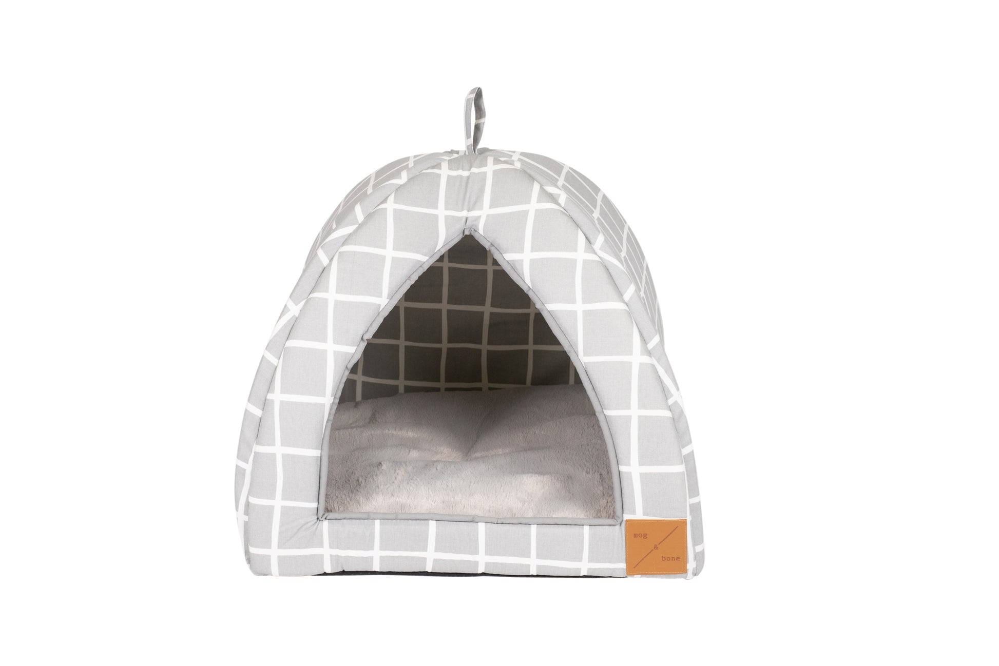 Mog and Bone Cat Bed Cat Igloo - Grey Check Print