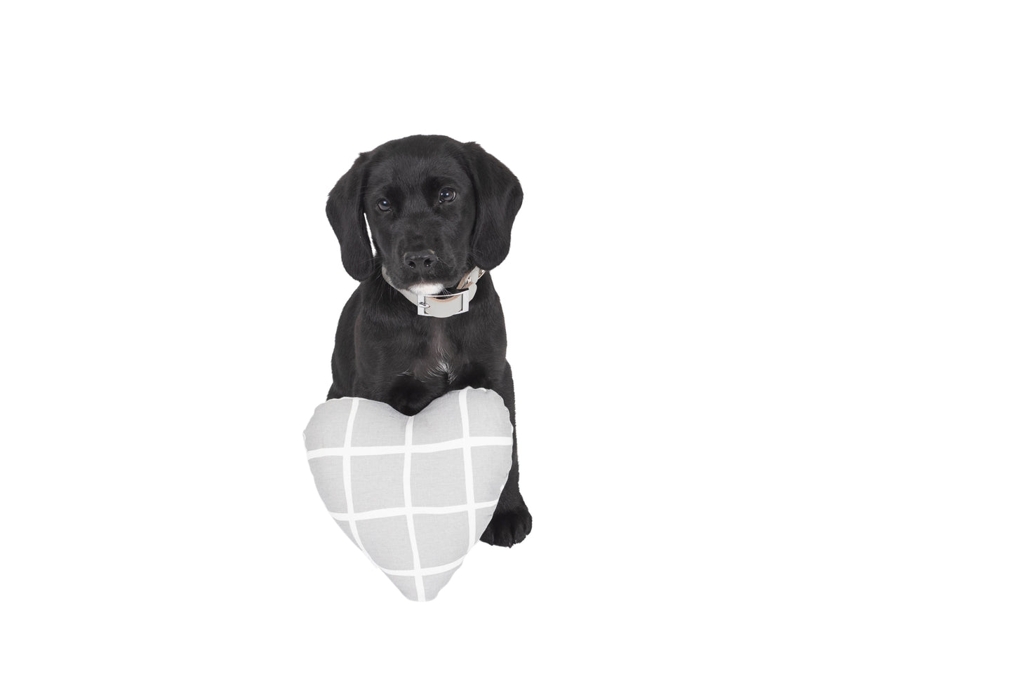 Toy - Heart Shape, soft - Grey Check Print