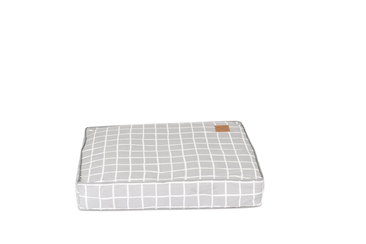 Mog and Bone Classic Cushion Dog Bed - Grey Check Print