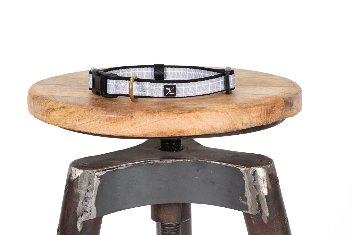 Neoprene Dog Collar - Grey Check Print