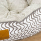 4 Seasons Reversible Circular Dog Bed - Mocha Wave Print