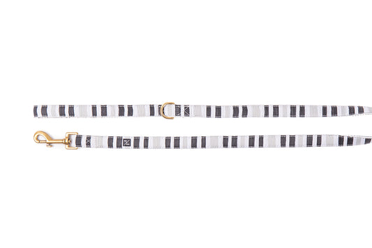 Mog and Bone Classic Hemp Dog Lead - Pebble Black Brush Stroke Print