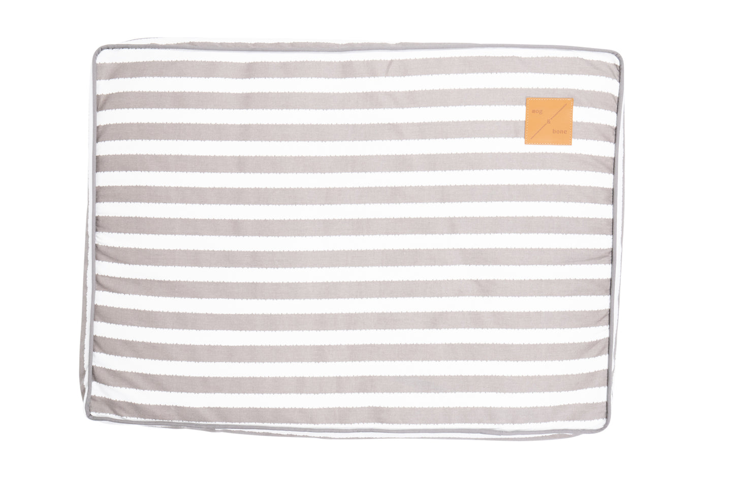 Mog and Bone Classic Cushion Dog Bed - Latte Hampton Stripe Print