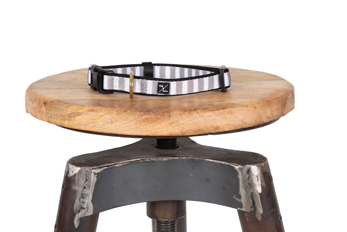 Neoprene Dog Collar - Latte Hamptons Stripe