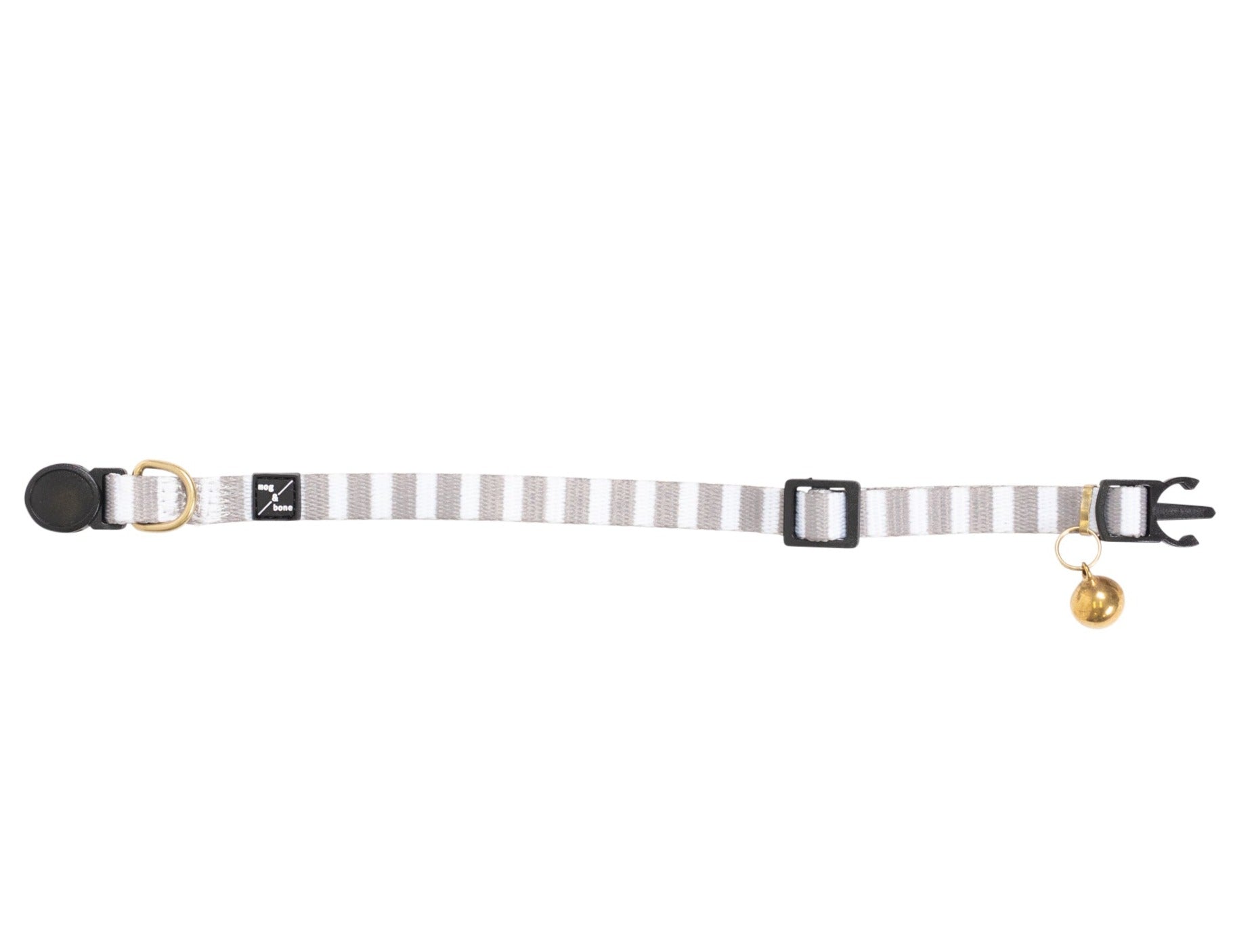 Mog and Bone Cat Collar - Latte Hamptons Stripe