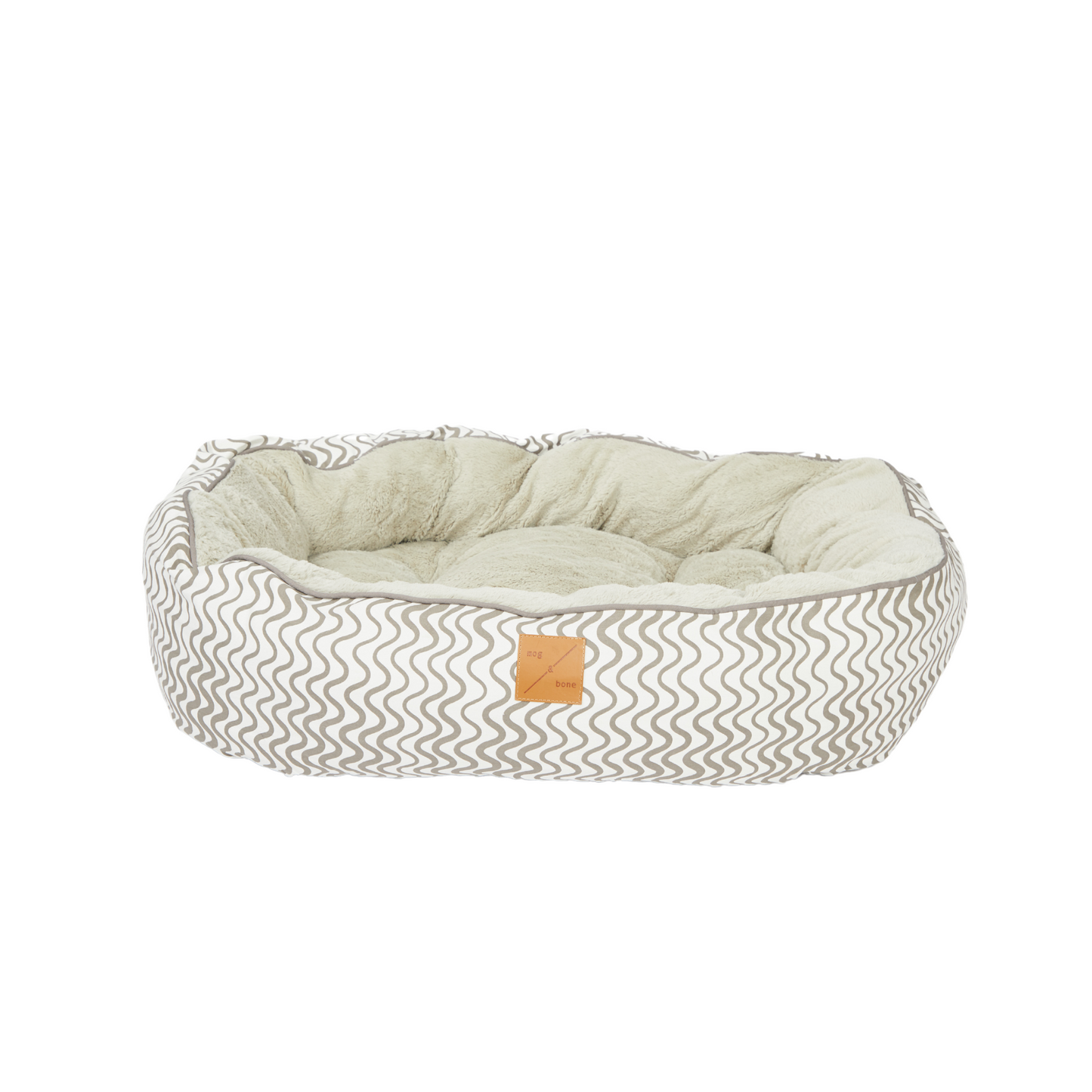 4 Seasons Reversible Circular Dog Bed - Mocha Wave Print