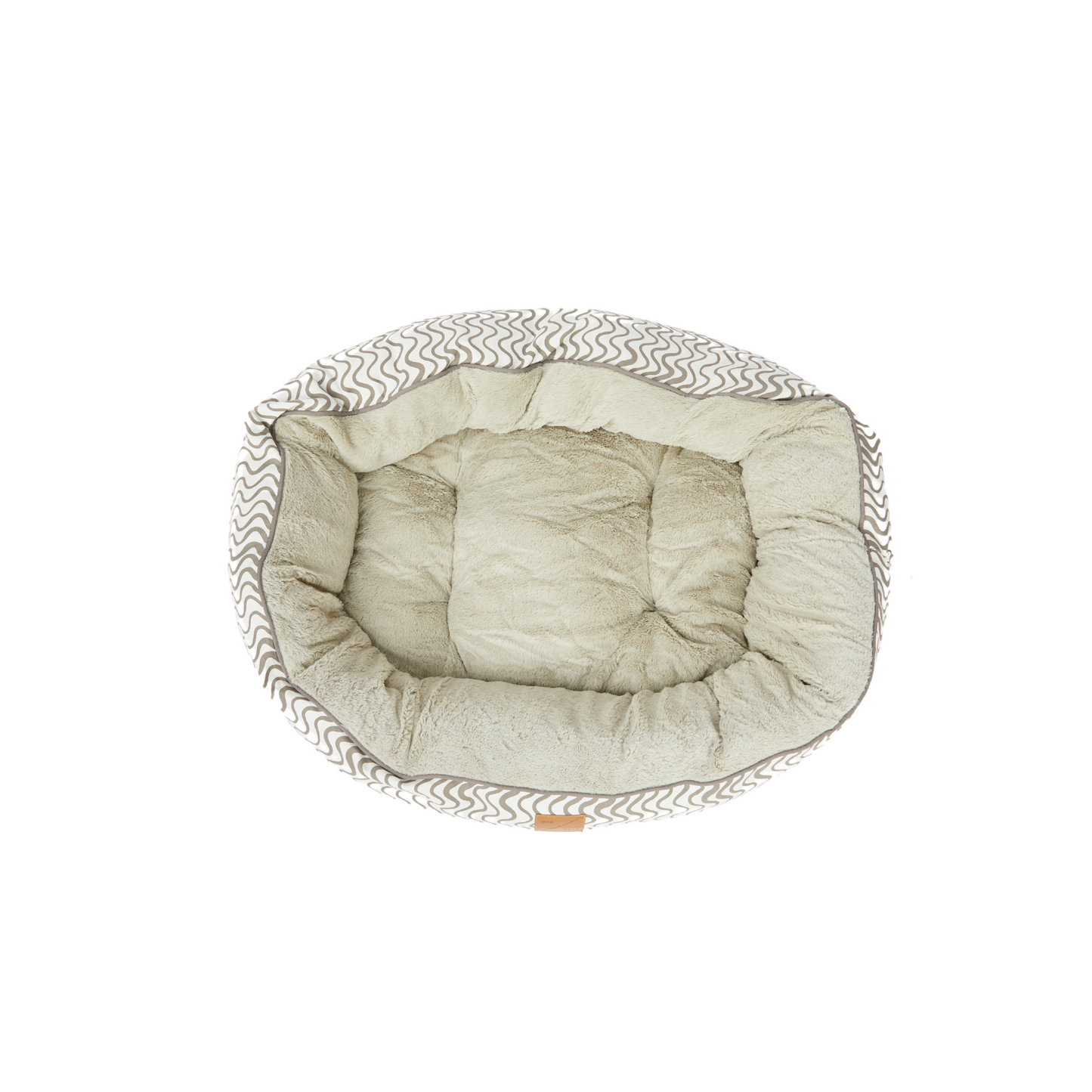 4 Seasons Reversible Circular Dog Bed - Mocha Wave Print