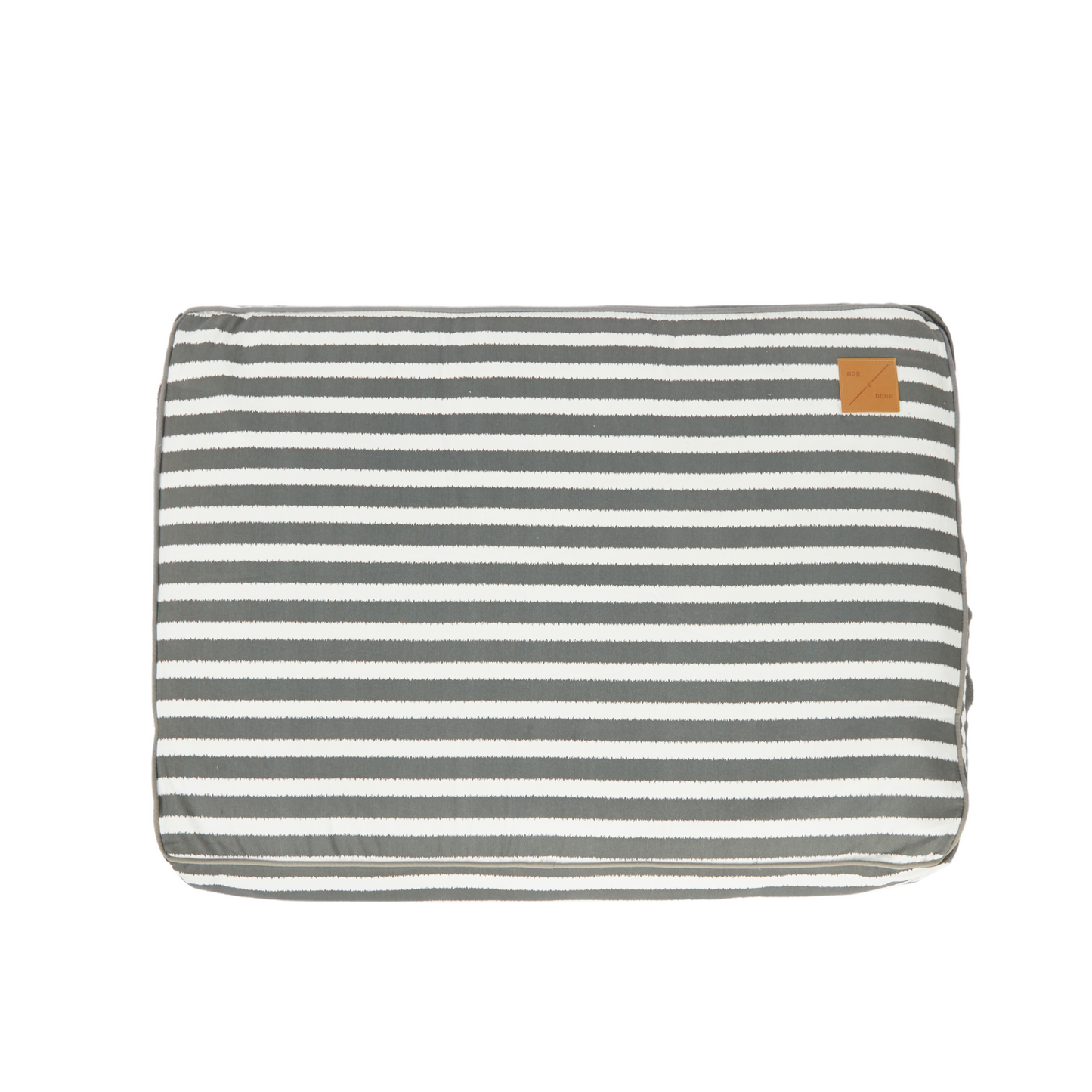 Cushion Dog Bed - Charcoal Hampton Stripe