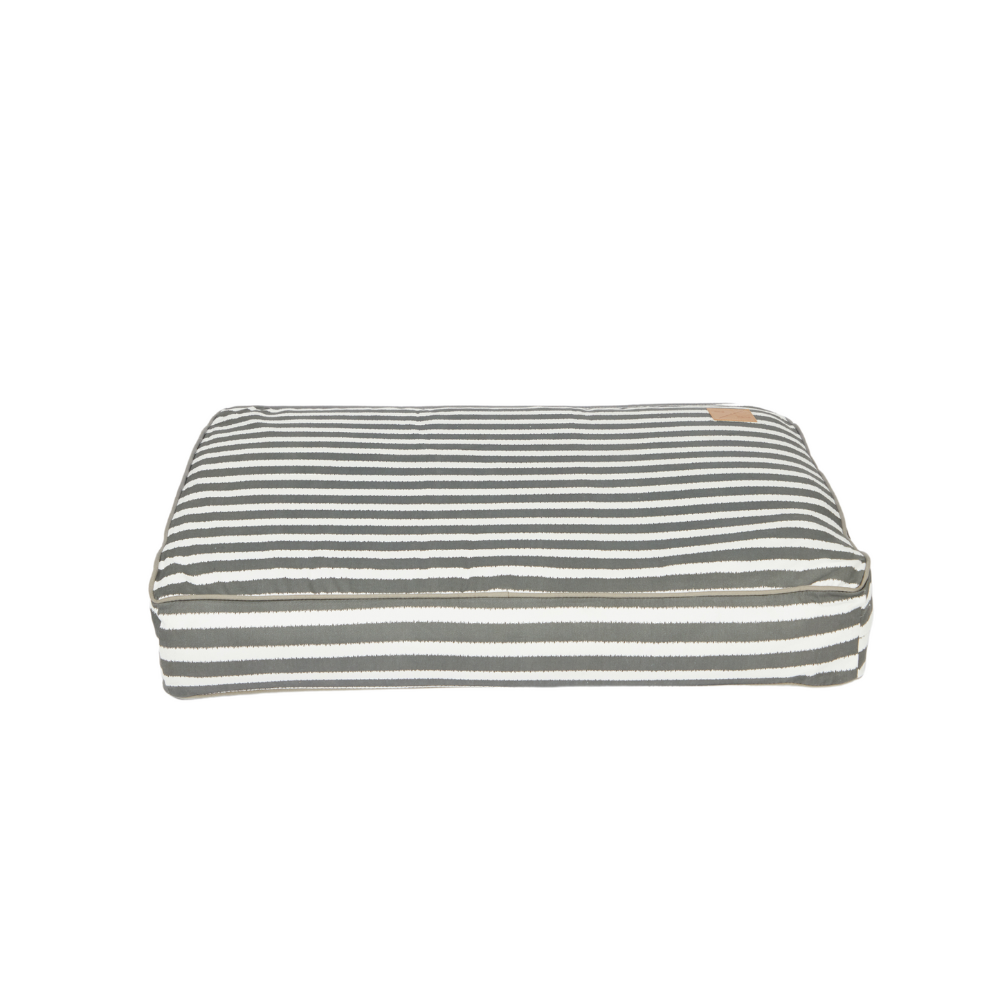 Cushion Dog Bed - Charcoal Hampton Stripe